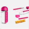 2 in 1 Pill Box Cup 7 Days Planner Travel Pill Organizer Drinking Cup Portable P Daily Pill Box Organizer with Water Bottle, Medicine Storage Box and Water Bottle Combination for Outdoor, Gym, Travel view 1