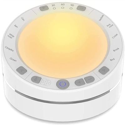 KouRy White Noise Machine, Sleep Sound Machine with 10 Soothing Sounds, Night Lights, Timer, Sound Machine for Baby Adults, Very Suitable for Home Office Travel (White)