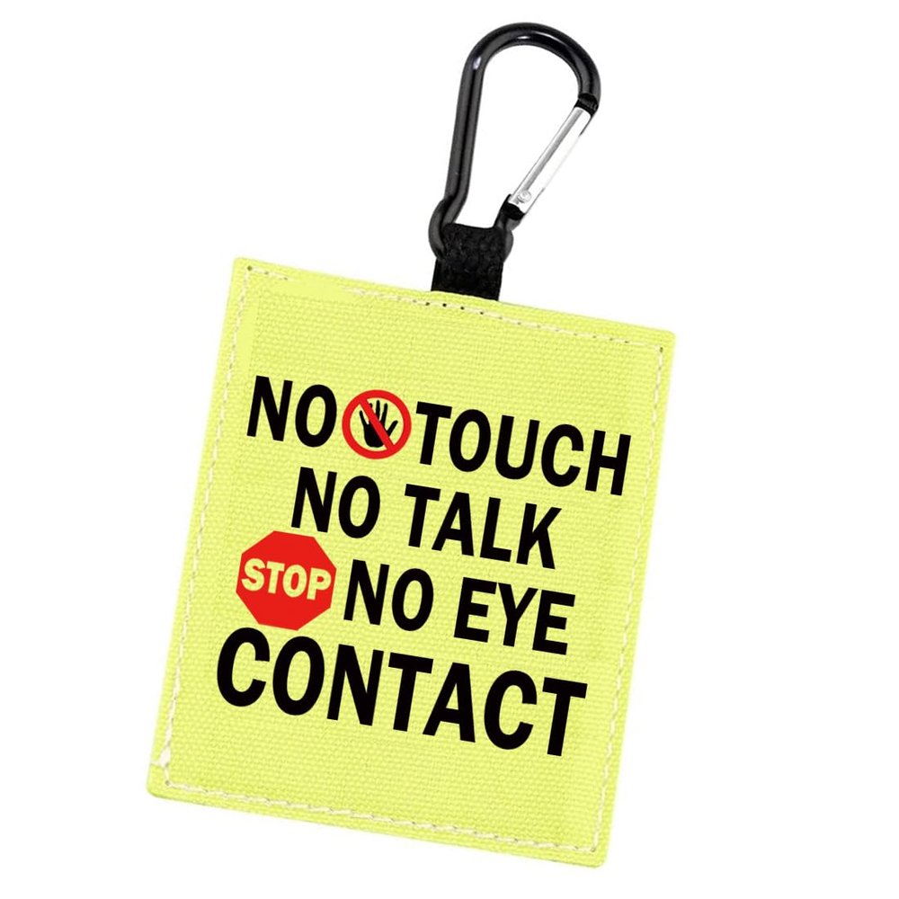 No Touch No Talk No Eye Contact Alert Hanging Patch Caution Stop Dog Alert Hanging Patches Nervous Dog (No Eye Contact -D)