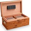 Humidor Cedar, Cigar Humidor, with Humidifier and Hygrometer Cigars Box Set, Durable, Elegant Wood Design, Portable, Perfect for 50 Cigars view 1