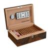 Cigar Humidor Box Walnut Finish High Gloss with Cigar Hygrometer Humidifier and Cedar Tray 1 Dividers Holds Up to 50 Cigars view 3