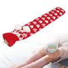 1L Hot Water Bottle, Soft Rubber Pain Thermal Hot Water Bag with Ribbon Design for Neck Waist Abdomen (White Heart) view 2