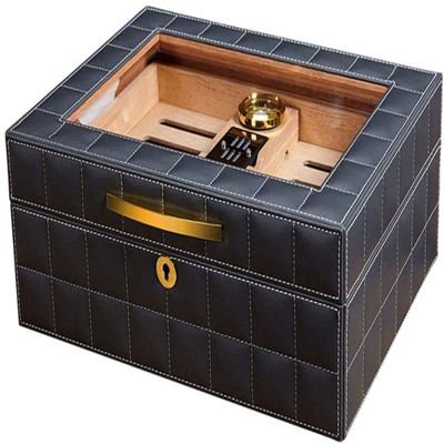 GagalU Travel Cigar Humidor Box with Humidifier Hygrometer Humidor Cigar Case Glass Humidors Decorative Box