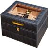 GagalU Travel Cigar Humidor Box with Humidifier Hygrometer Humidor Cigar Case Glass Humidors Decorative Box view 1
