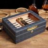 GagalU Travel Cigar Humidor Box with Humidifier Hygrometer Humidor Cigar Case Glass Humidors Decorative Box view 2
