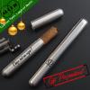 Auchic Personalized Christmas Gift for Men 2 Pack Stainless Steel Cigar Travel Case Custom Text/LOGO Cigars Moisturizing Tube (Glossy + Wire Drawing) view 2