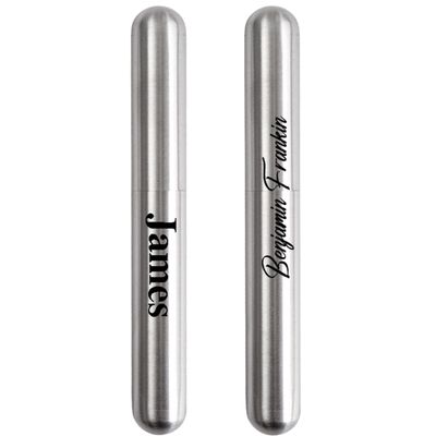 Auchic Personalized Christmas Gift for Men 2 Pack Stainless Steel Cigar Travel Case Custom Text/LOGO Cigars Moisturizing Tube (Wire Drawing + Wire Drawing)