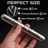 Auchic Personalized Christmas Gift for Men 2 Pack Stainless Steel Cigar Travel Case Custom Text/LOGO Cigars Moisturizing Tube (Wire Drawing + Wire Drawing) view 3