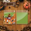 LuckyOpt 100Pcs Gift Wrapper, 3.9 * 3.9 Clear Self Sealing Cellophane Bags, Cute Halloween Bags for Trick or Treat, Party, Storing Small Things, Halloween Themed Clear Goodie Bags (Orange) view 2