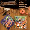 LuckyOpt 100Pcs Gift Wrapper, 3.9 * 3.9 Clear Self Sealing Cellophane Bags, Cute Halloween Bags for Trick or Treat, Party, Storing Small Things, Halloween Themed Clear Goodie Bags (Orange) view 4