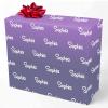 MyPupSocks Custom Text Wrapping Paper Purple, Personalized Name Gift Wrap Paper Funny Wrapping Paper Roll 58x23 for Boys Girls Kids Birthday Christmas Winter Holiday 3 Rolls view 1