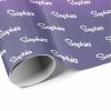 MyPupSocks Custom Text Wrapping Paper Purple, Personalized Name Gift Wrap Paper Funny Wrapping Paper Roll 58x23 for Boys Girls Kids Birthday Christmas Winter Holiday 3 Rolls view 3
