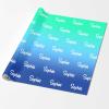 MyPupSocks Custom Text Wrapping Paper, Gradient Green & Blue Wrapping Paper Roll Personalized Gift Wrap Paper with Funny Logo Name for Mom Dad Grandma Birthday Christmas 58x23 1 roll view 2