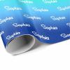MyPupSocks Custom Text Wrapping Paper, Gradient Green & Blue Wrapping Paper Roll Personalized Gift Wrap Paper with Funny Logo Name for Mom Dad Grandma Birthday Christmas 58x23 1 roll view 3