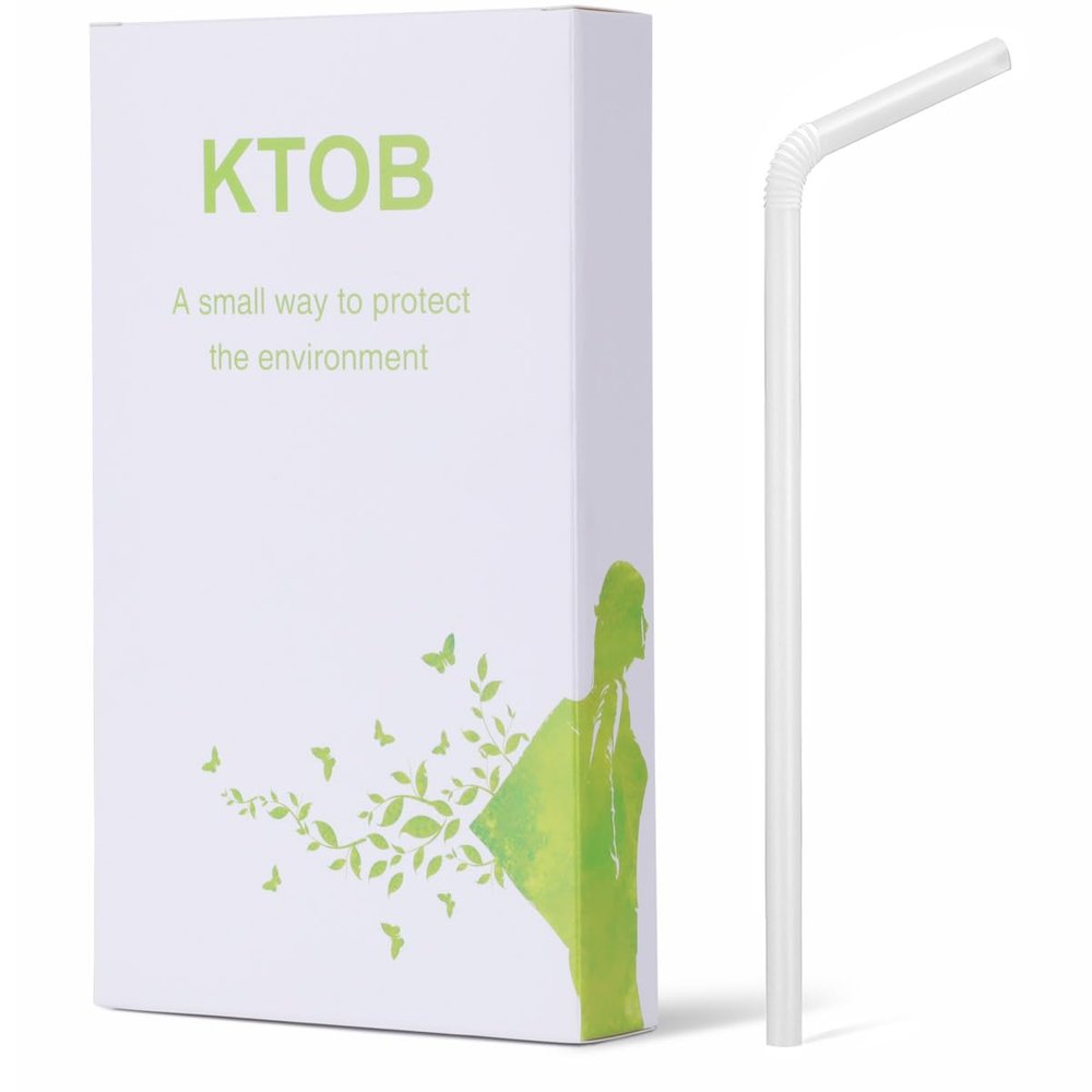 100 Count 100% Plant-Based Compostable PLA Straws - Plasticless Biodegradable Flexible Drinking Straws - A Fantastic Eco Friendly Alternative to Plastic Straw