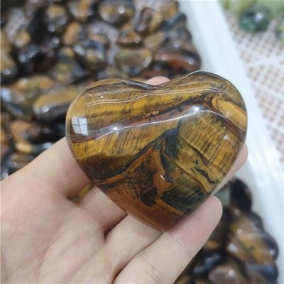 AtkitS Natural Crystal Heart Shape Tigers Eye Gemstone Reiki Healing Stone Crystal Heart Gemstone Gift 1pcs Stones and Crystals