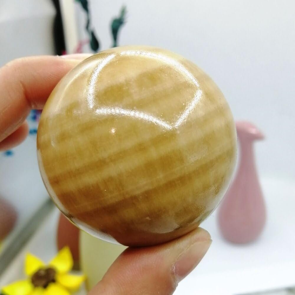 AtkitS Natural Jade Baoding Ball Fitness Handball Quartz Sphere Relaxation Hand Wrist Exercise Massage Therapy Healing