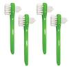 AmeriCan Goods 4Pcs Denture Dual Head Brush Cleaning Care Denture Toothbrush Every Day & Traveling Use (Green) view 1