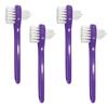 AmeriCan Goods 4Pcs Denture Dual Head Brush Cleaning Care Denture Toothbrush Every Day & Traveling Use (Purple) view 1