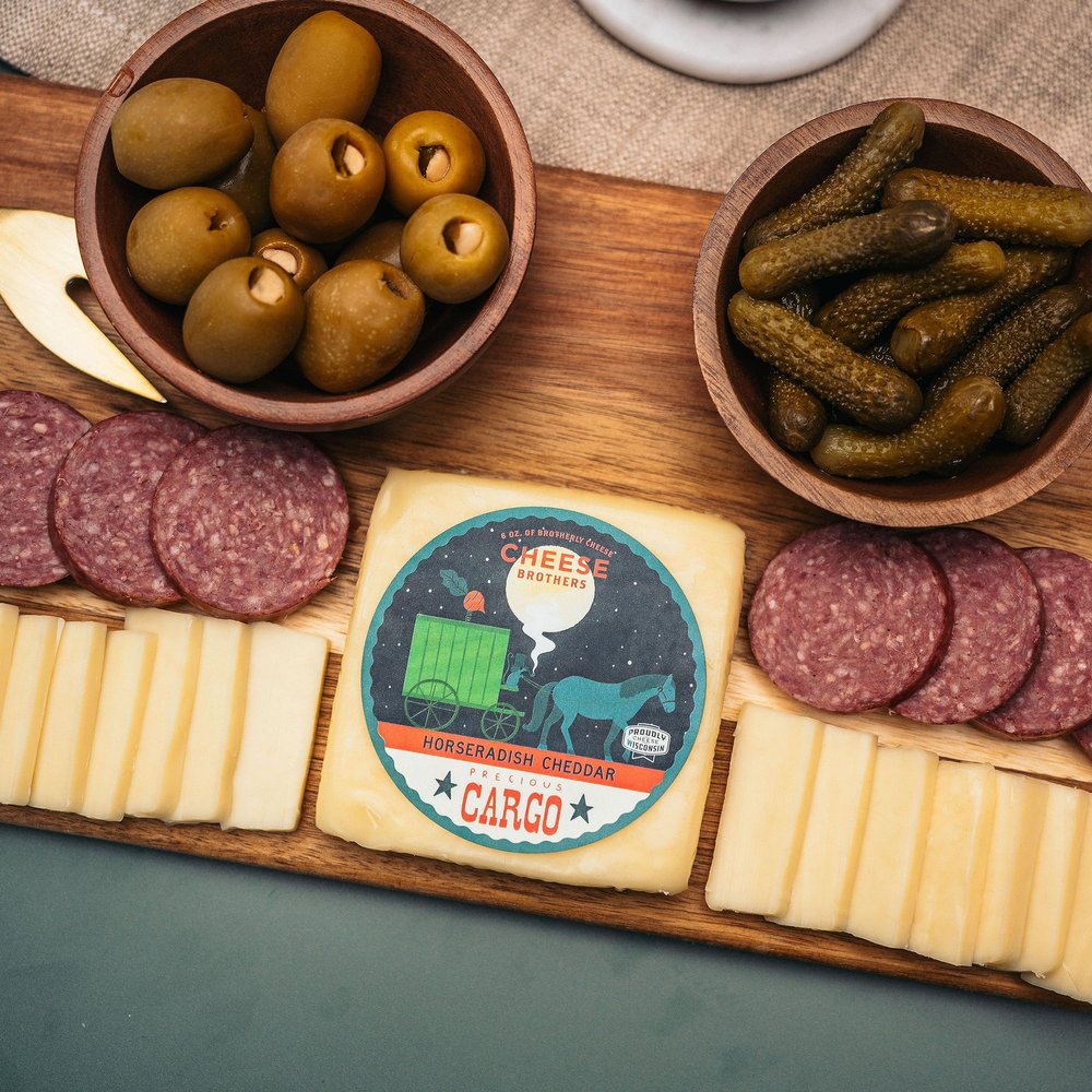 Cheese Bros. Cheddar Cheese | Made in Wisconsin (Horseradish, 4 Count)