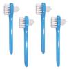 AmeriCan Goods 4Pcs Denture Dual Head Brush Cleaning Care Denture Toothbrush Every Day & Traveling Use (Blue) view 1