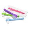 AmeriCan Goods 4Pcs Denture Dual Head Brush Cleaning Care Denture Toothbrush Every Day & Traveling Use (Pink) view 3