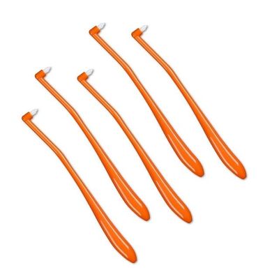AmeriCan Goods 5/pk Dental Tufted Brush Toothbrush Specialty Trim Interspace Brush for Denture, Braces, Ideal for Pet's Tooth Detail Cleaning (Orange)