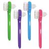 AmeriCan Goods 4Pcs Denture Dual Head Brush Cleaning Care Denture Toothbrush Every Day & Traveling Use (Assorted) view 1