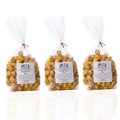 Caramel Covered Cheese Popcorn - Del's Popcorn Variety Pack (Three Pack) - Gourmet Popcorn Gift Set (Charmel 3 Pack)