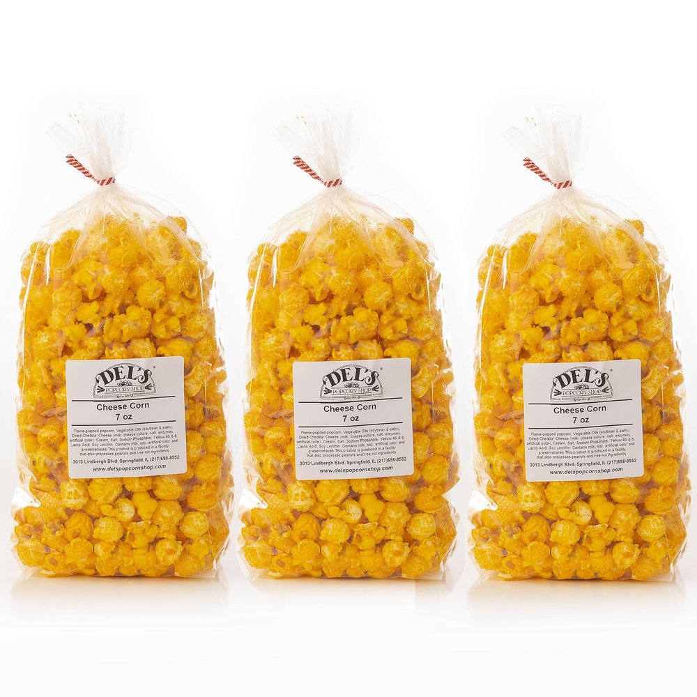 Del's Popcorn Variety Pack (Three Pack) - Gourmet Popcorn Gift Set (Cheese 3 Pack)