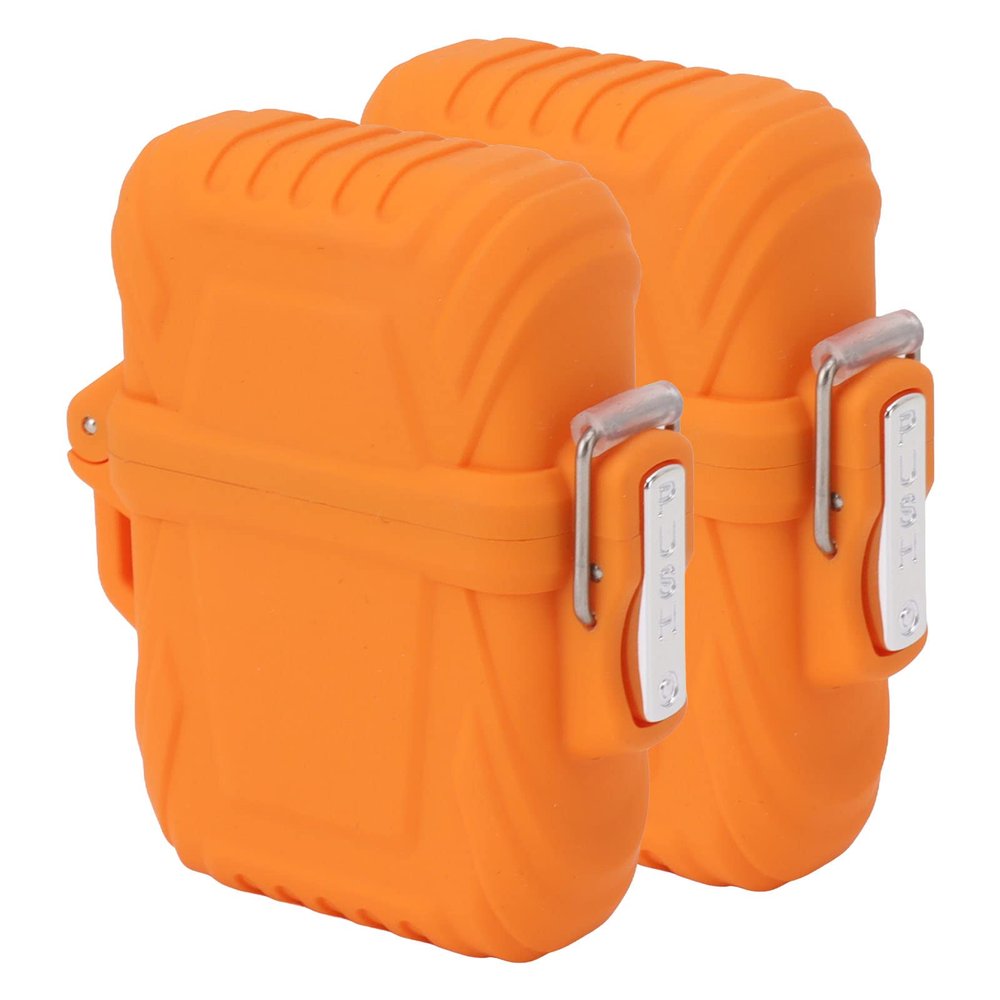 ANGGREK IP56 Torch Lighter Case, Portable Cover for Outdoor Camping Travel with Secure Locking Closure (Orange)