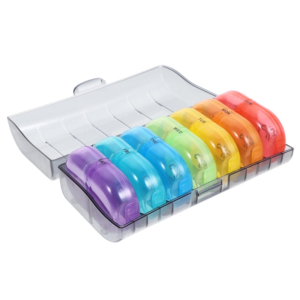 Monthly Pill Dispenser Compact Case for Travel Cute Pill Box Individual Compartments