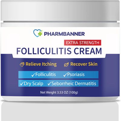 Folliculitis Treatment Cream, Extra Strength Folliculitis Scalp Treatment, Antifungal Cream, Psoriasis Cream, Fast Effective Treatment for Folliculitis, Psoriasis & Seborrheic Dermatitis,Itch Relief