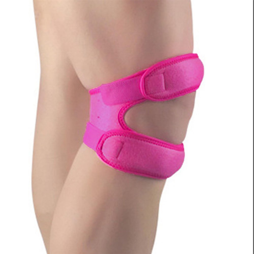 Adjustable Patella Knee Brace for Pain Relief, Knee Strap Support for Running, Jumper, Gym Exercise, Tendonitis, Arthritis, Injury Recovery, Joints and Muscles 1pc,Rose Red