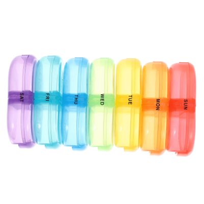 Weekly Portable Medicine Organizer Individual Compartments Travel-Friendly Pill Dispenser for Convenient Medication Storage Day Organizer for Daily Use Chequered Design