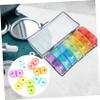 Weekly Portable Medicine Organizer Individual Compartments Travel-Friendly Pill Dispenser for Convenient Medication Storage Day Organizer for Daily Use Chequered Design view 2