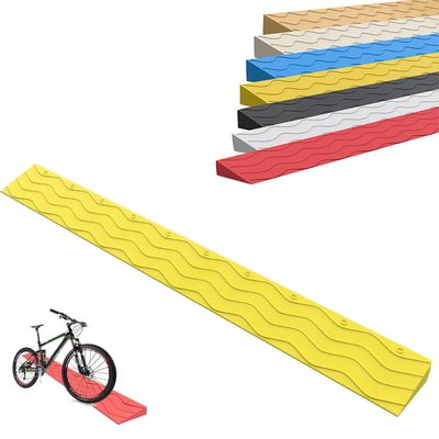 1-5.5cm Rise Portable Threshold Ramp Wheelchair Ramp for Doorways, Bathroom, Supermarkets Garage Entrance, Cuttable (Color : Yellow, Size : 100x7x1.5cm)