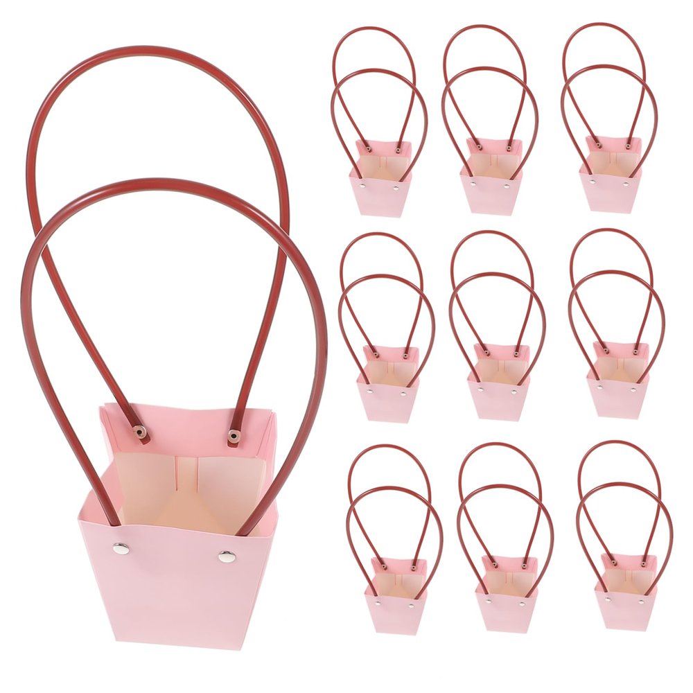 Abaodam 10pcs Tote Bags Bag Packing for Bouquet for Flowers Paper Basket Handheld Bouquets Extra Small Material