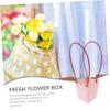 Abaodam 10pcs Tote Bags Bag Packing for Bouquet for Flowers Paper Basket Handheld Bouquets Extra Small Material view 3