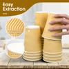 Ginkgo 100 Pack Disposable Coffee Cups with Lids 12oz, Insulated Ripple Wall To Go Paper Hot Cups - Beige view 4