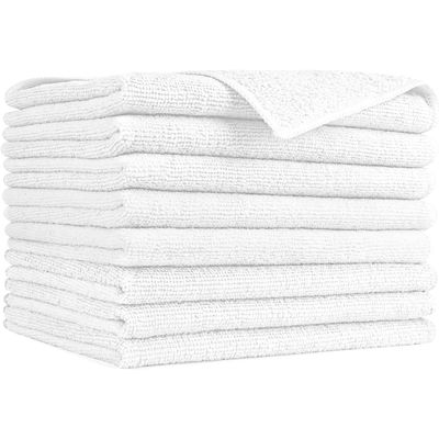 AIDEA Microfiber Cleaning Cloth-8PK, Soft Microfiber Towels for Cars, Absorbent Cleaning Rags, Lint-Free Streak-Free Wash Cloths for House, Kitchen, Window(12in.x16in), White