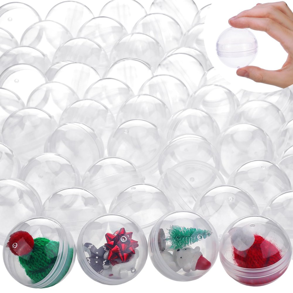Sosation 150 Pcs 2 Inch Gumball Vending Machine Capsules Empty Round Plastic Containers for Prizes Party Favors (Minimalist Color)