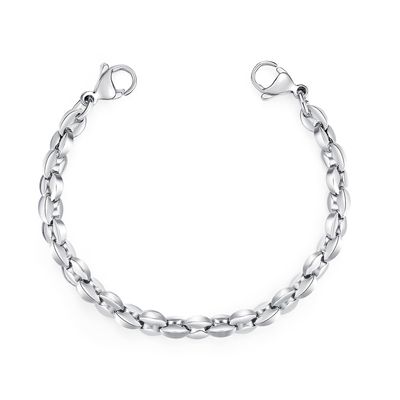 LinnaLove Stainless Steel Interchangeable Chain for Medical Alert id Bracelets for Women and Men (Bean-5 in)