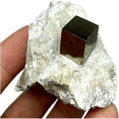AMHIL Minerals Stones of Natural Spanish Cuboid and Cubes-Pyrite-Mineral Copy Stones and Crystals, The Crystal Quartz edelstones heal Crystal Stones Decoration (Color : Dark Khaki)