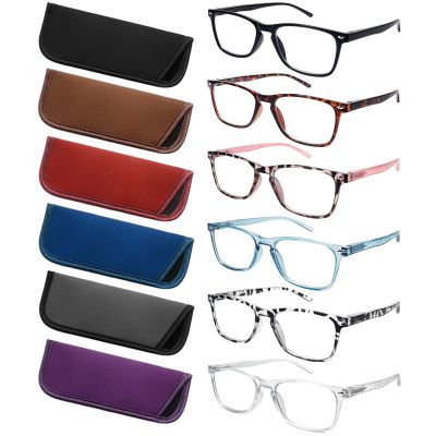 ZONLON 6 Pack Reading Glasses for Women, Spring Hinge Eyeglasses Blue Light Blocking Anti Eyestrain Computer Readers (6 Mix C0, 1.25)