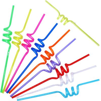 10 Pcs Spiral Colorful Plastic Straw Reusable Plastic Ice Cream Cocktail Luau Hawaiian Beach Long Drinking Straw For Cup