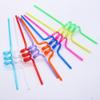 10 Pcs Spiral Colorful Plastic Straw Reusable Plastic Ice Cream Cocktail Luau Hawaiian Beach Long Drinking Straw For Cup view 3