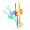 10 Pcs Spiral Colorful Plastic Straw Reusable Plastic Ice Cream Cocktail Luau Hawaiian Beach Long Drinking Straw For Cup view 4