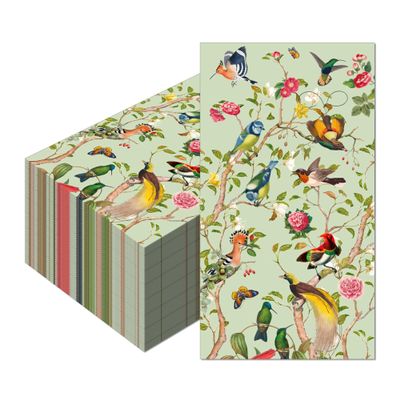 40pcs Floral Paper Napkins Watercolor Floral Guest Napkins Vintage Wild Flower Disposable Hand Towels Flower Decorative Paper for Bathroom Wedding Birthday Party/Birds