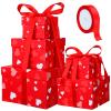 Geyoga 5 Pcs Valentine's Day Gift Boxes Square Nesting Boxes with Lids Square Box 5 Assorted Sizes Stackable Gift Box for Valentine's Day Wedding Party Present Packaging view 1